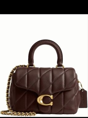 Coach Quilted Chocolate Brown Leather Top-Handle Satchel with Gold C